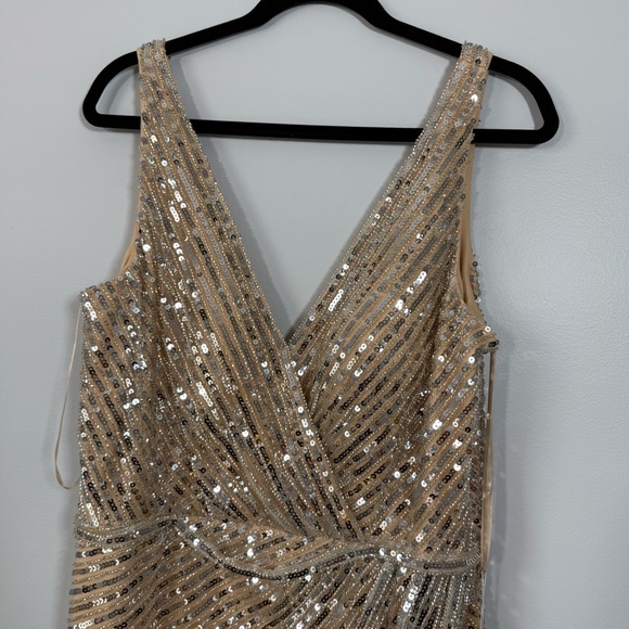 Not for sale  Mac Duggal Sequin Metallic Elegant Gold Sequin Evening Gown - Picture 7 of 16